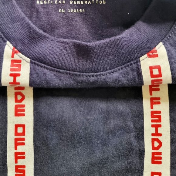 Factorie ss graphic short sleeve blue T-Shirt red offside print XS fits AU 6-10 - Picture 3 of 6